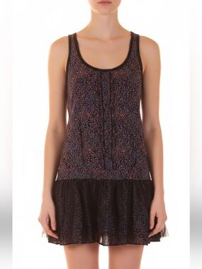 Maje 100% Silk w Tulle Detailing Sleeveless Mini Dress Sz. S
